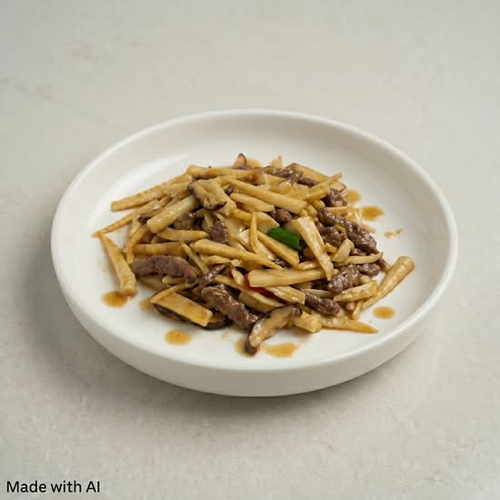 Shredded Beef with Bamboo Shoot with Chili Pepper (箭筍牛肉絲)